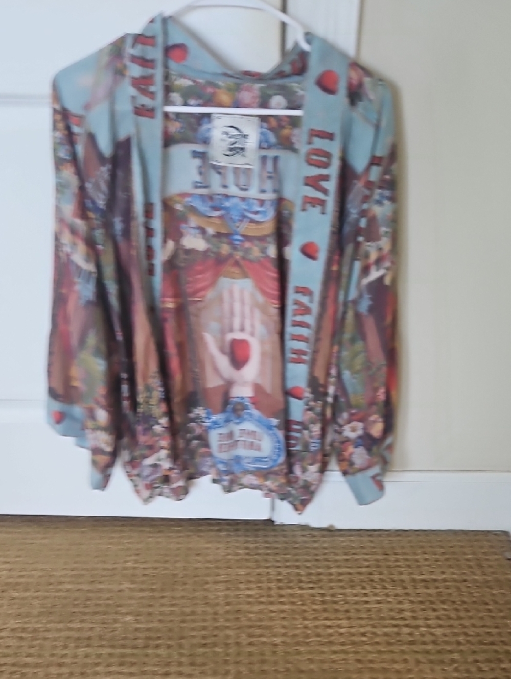 Boho Floral Printed Open-Front Jacket - Multi 100% Viscose - Picture 10 of 10